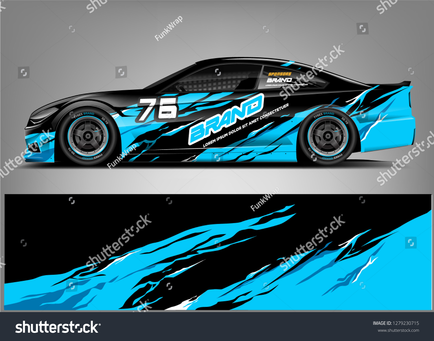Racing Car wrap design. Abstract racing car wrap design. ready print vecror eps format