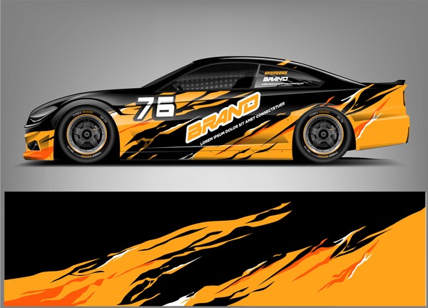 Racing Car Wrap design. Custom racing wrap design. ready print sticker decal vinyl