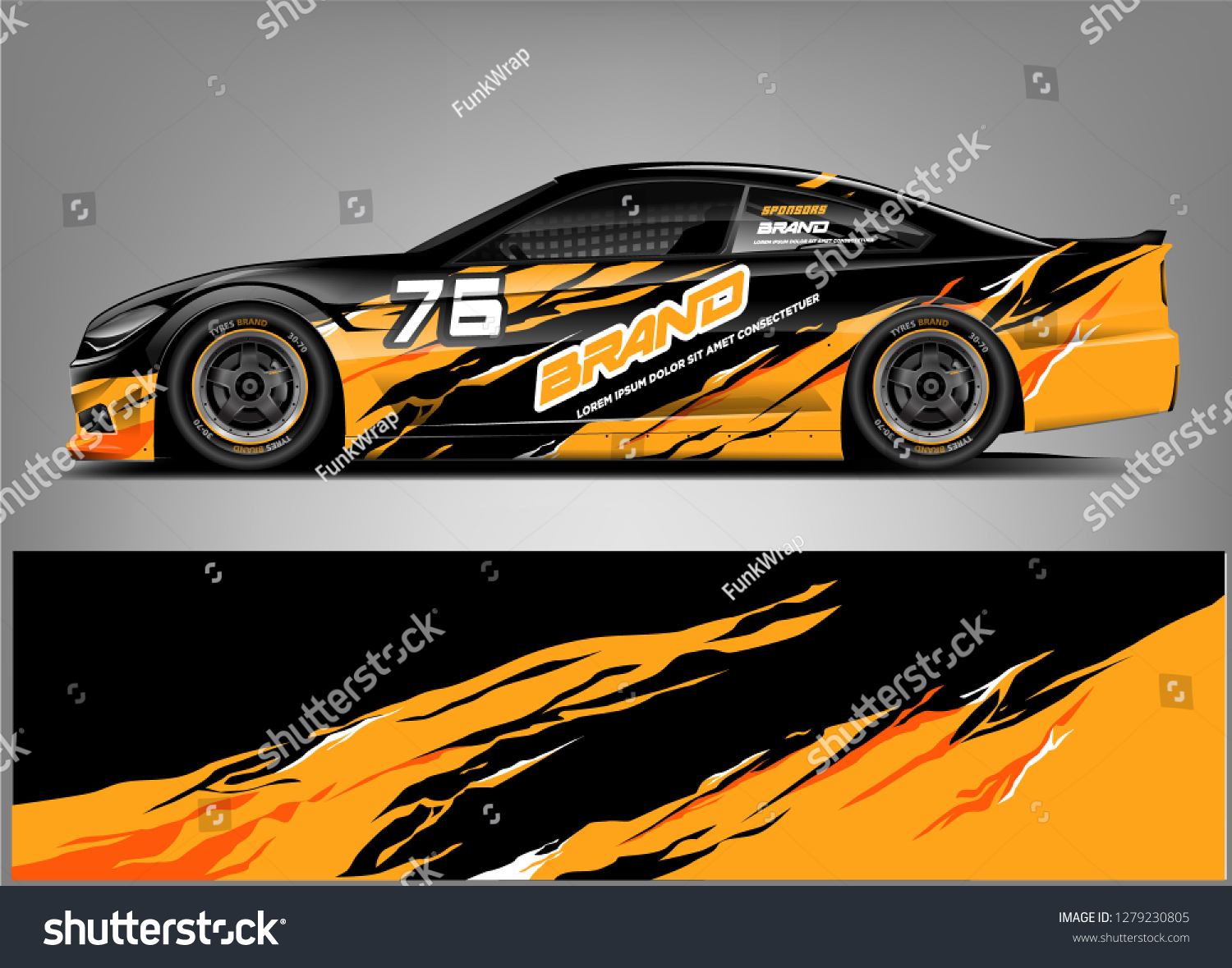 Racing Car Wrap design. Custom racing wrap design. ready print sticker decal vinyl