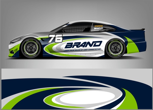 Racing Car Wrap design. Custom racing wrap design. ready print sticker decal vinyl