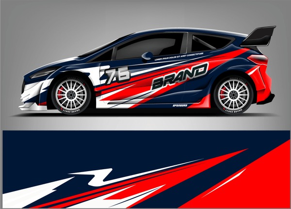 Racing Car wrap design. Abstract racing car wrap design. ready print vecror eps format