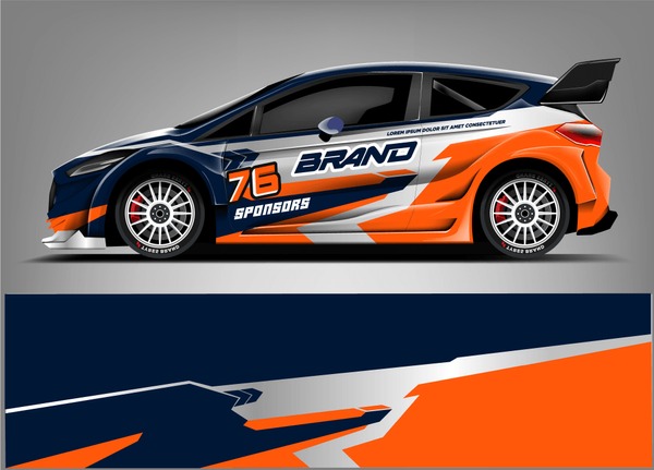 Racing Car wrap design. Racing sticker background. abstract racing line. ready print vector eps format.
