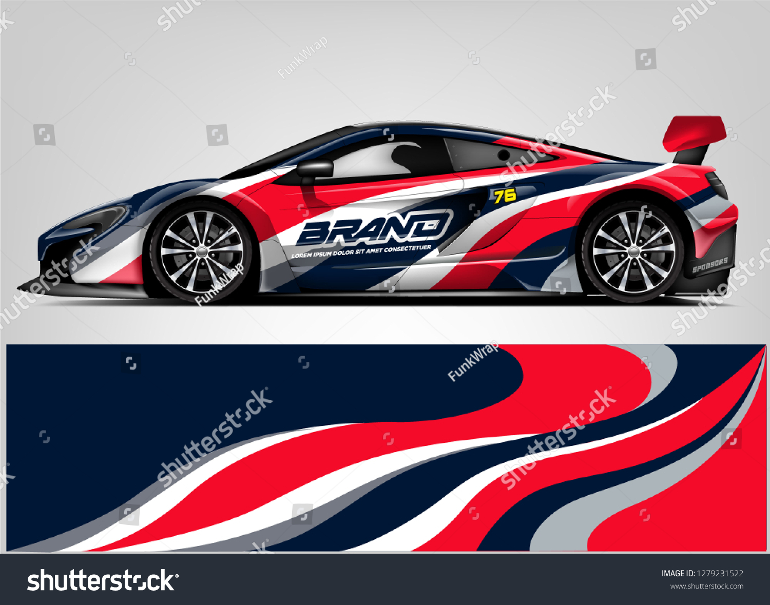 Racing Car wrap design. Racing sticker background. abstract racing line. ready print vector eps format.