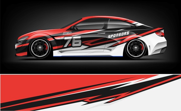 Rally car wrap vector designs. abstract livery for vehicle vinyl branding background