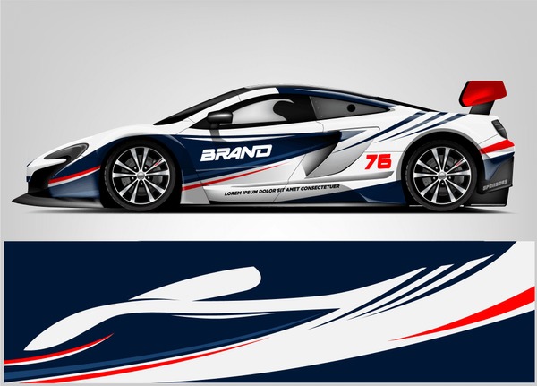Rally car wrap vector designs. abstract livery for vehicle vinyl branding background