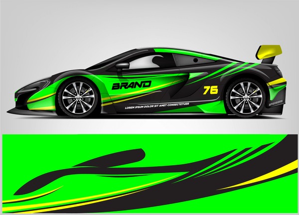 Rally car wrap vector designs. abstract livery for vehicle vinyl branding background