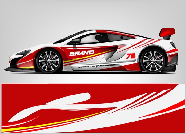 Rally car wrap vector designs. abstract livery for vehicle vinyl branding background