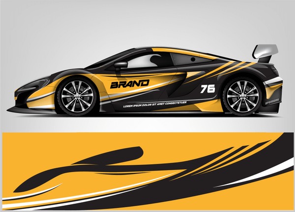 Rally car wrap vector designs. abstract livery for vehicle vinyl branding background