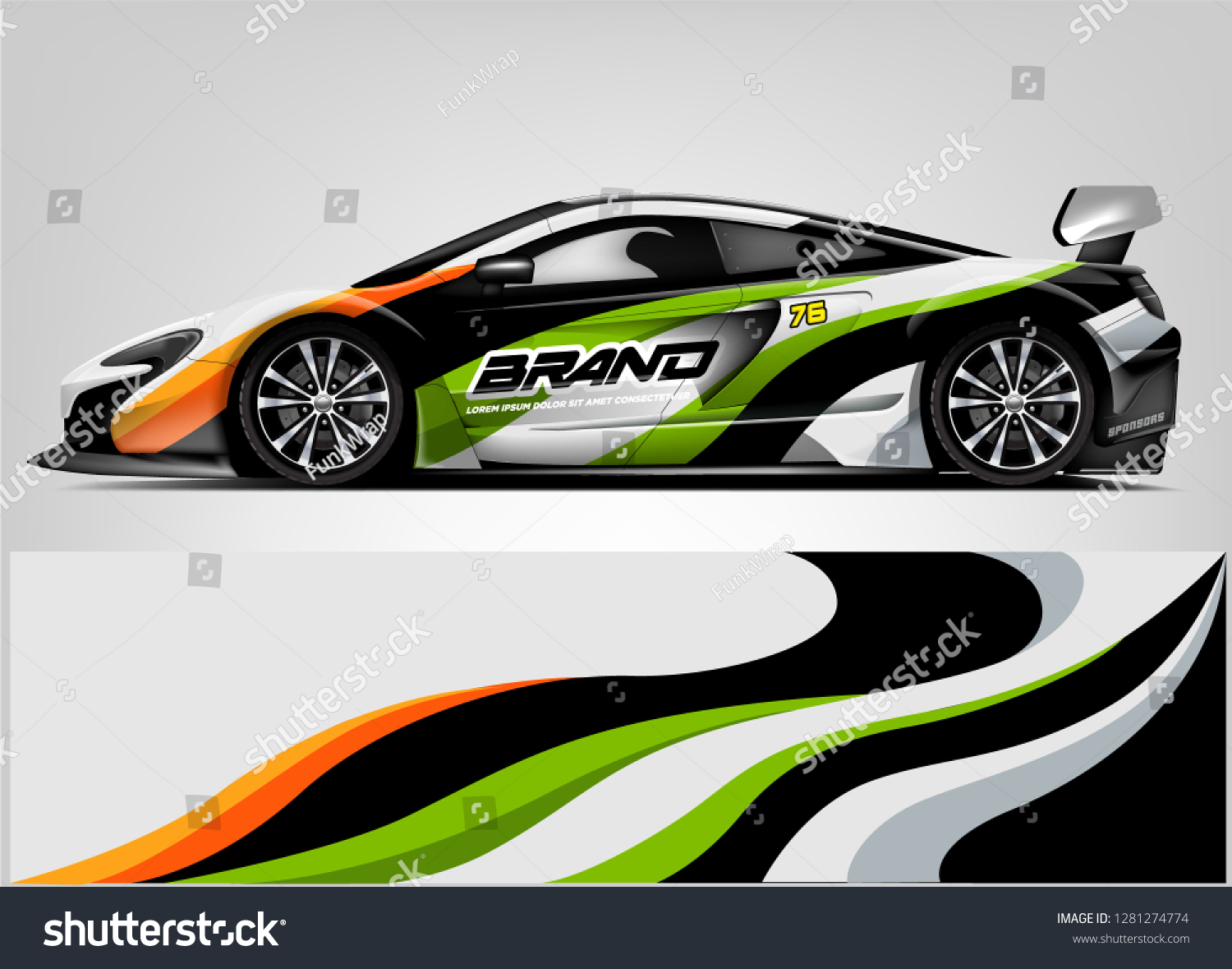 Rally car wrap vector designs. abstract livery for vehicle vinyl branding background