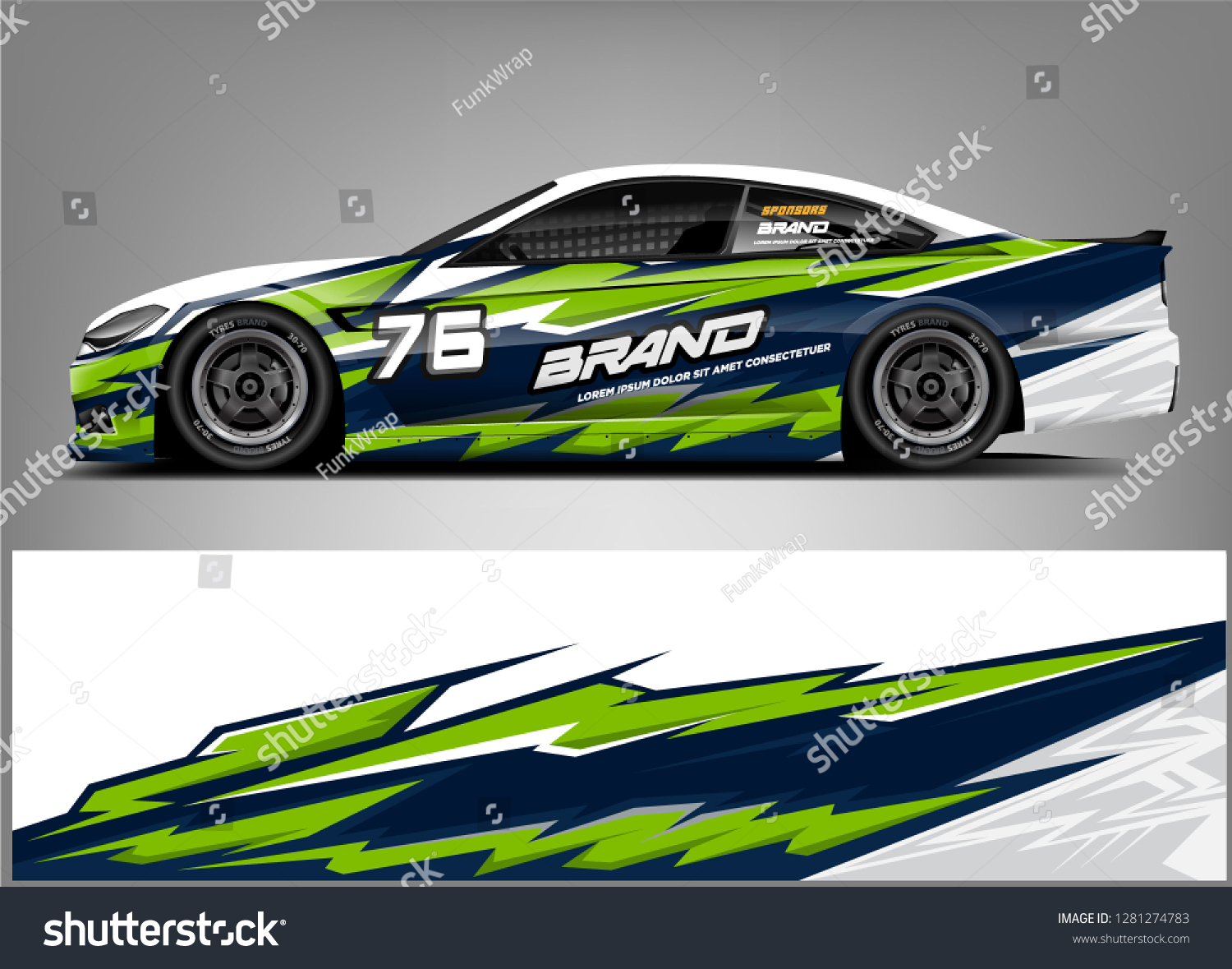 Rally car wrap vector designs. abstract livery for vehicle vinyl branding background