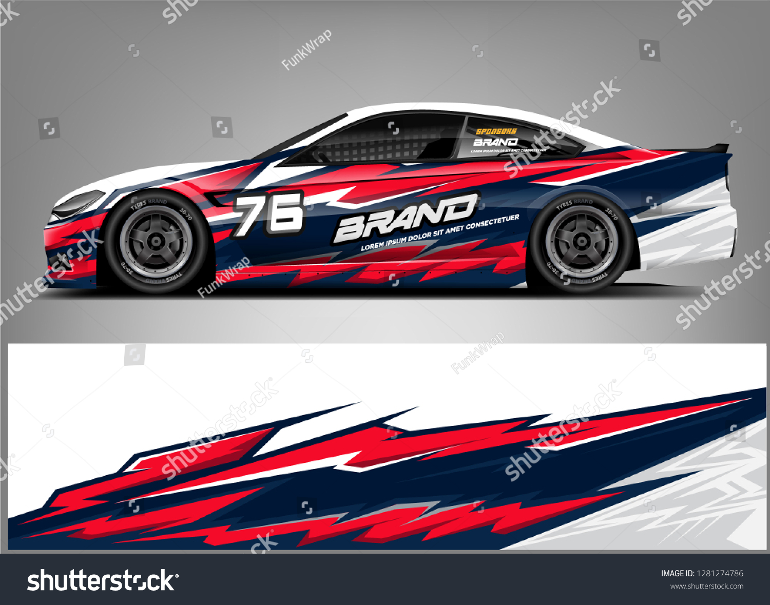 Rally car wrap vector designs. abstract livery for vehicle vinyl branding background