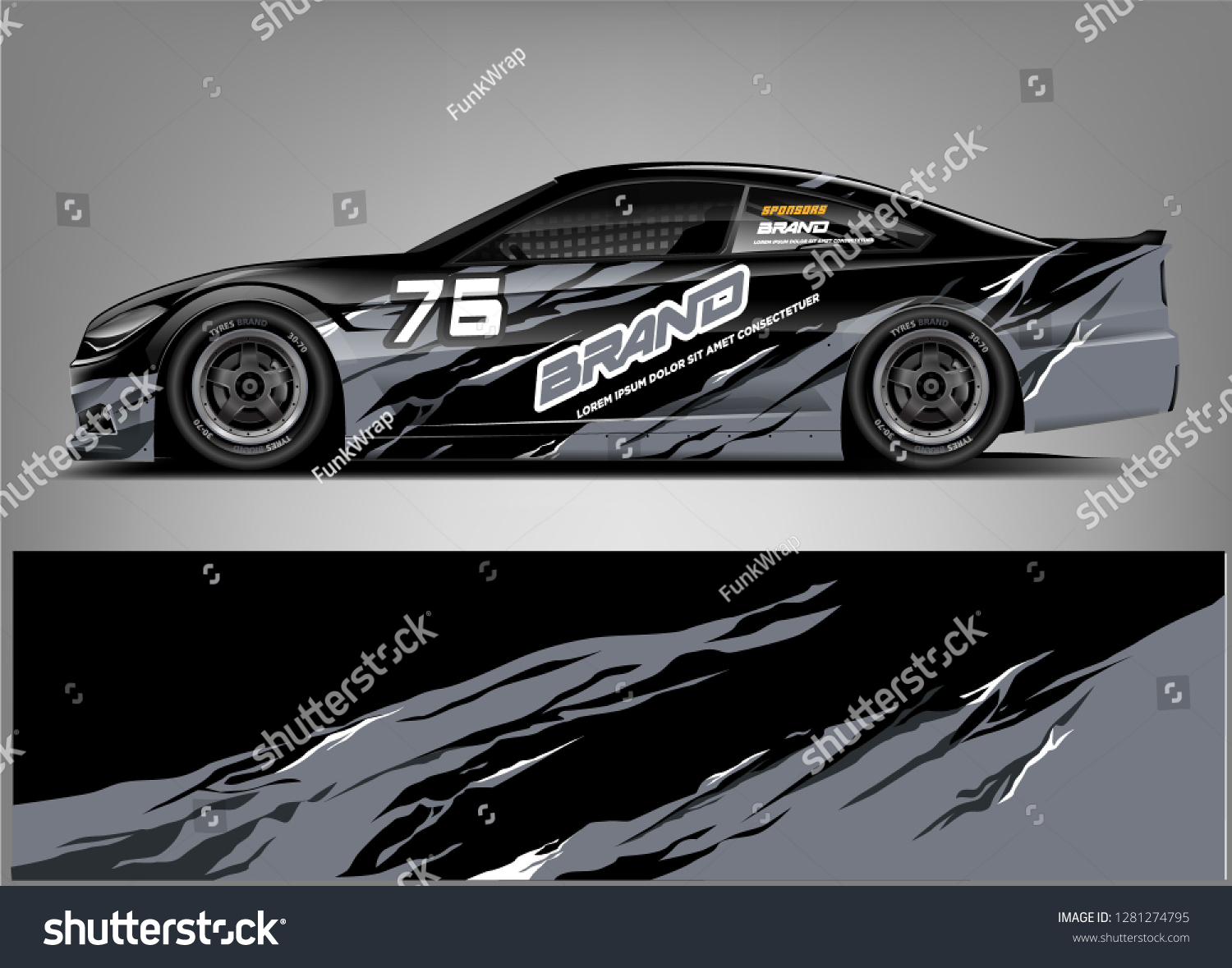 Rally car wrap vector designs. abstract livery for vehicle vinyl branding background