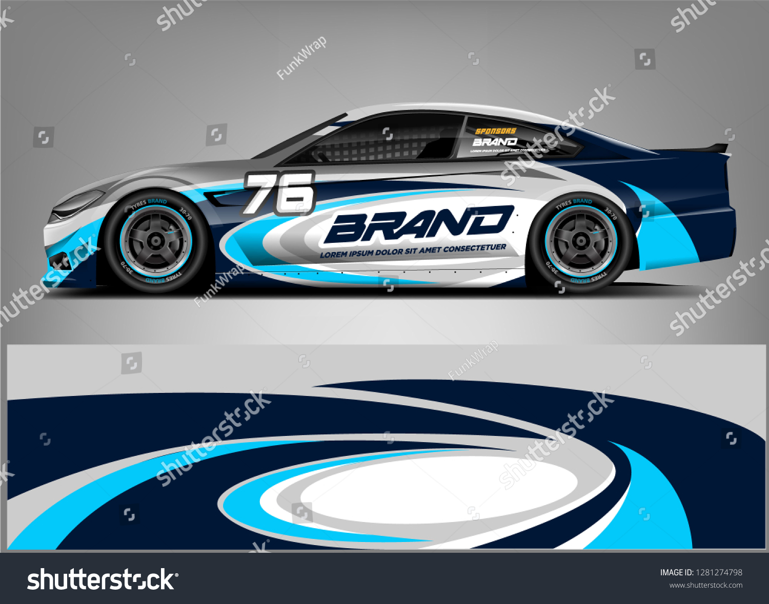 Rally car wrap vector designs. abstract livery for vehicle vinyl branding background