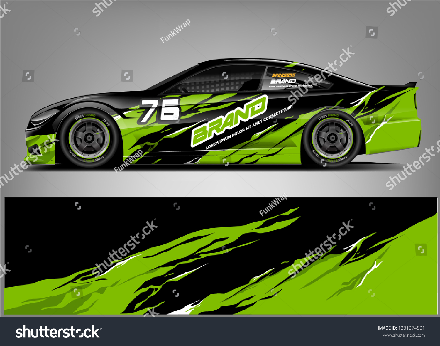 Rally car wrap vector designs. abstract livery for vehicle vinyl branding background