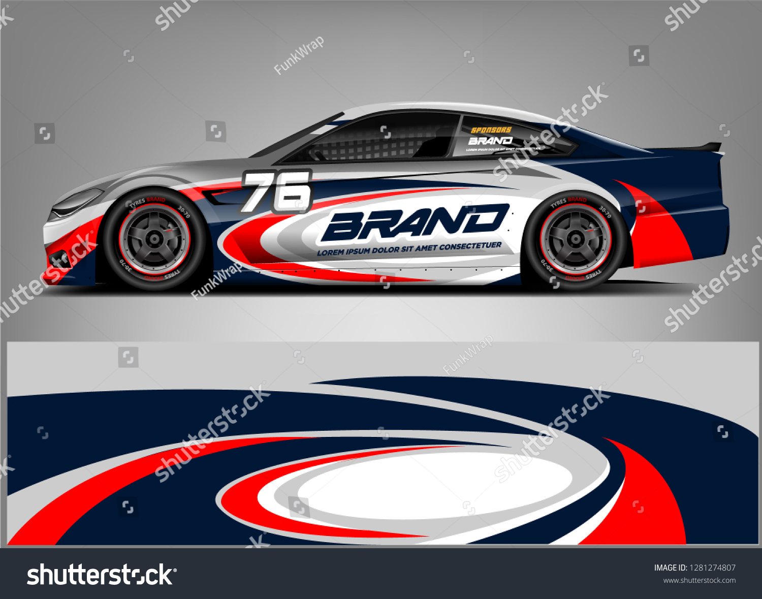 Rally car wrap vector designs. abstract livery for vehicle vinyl branding background