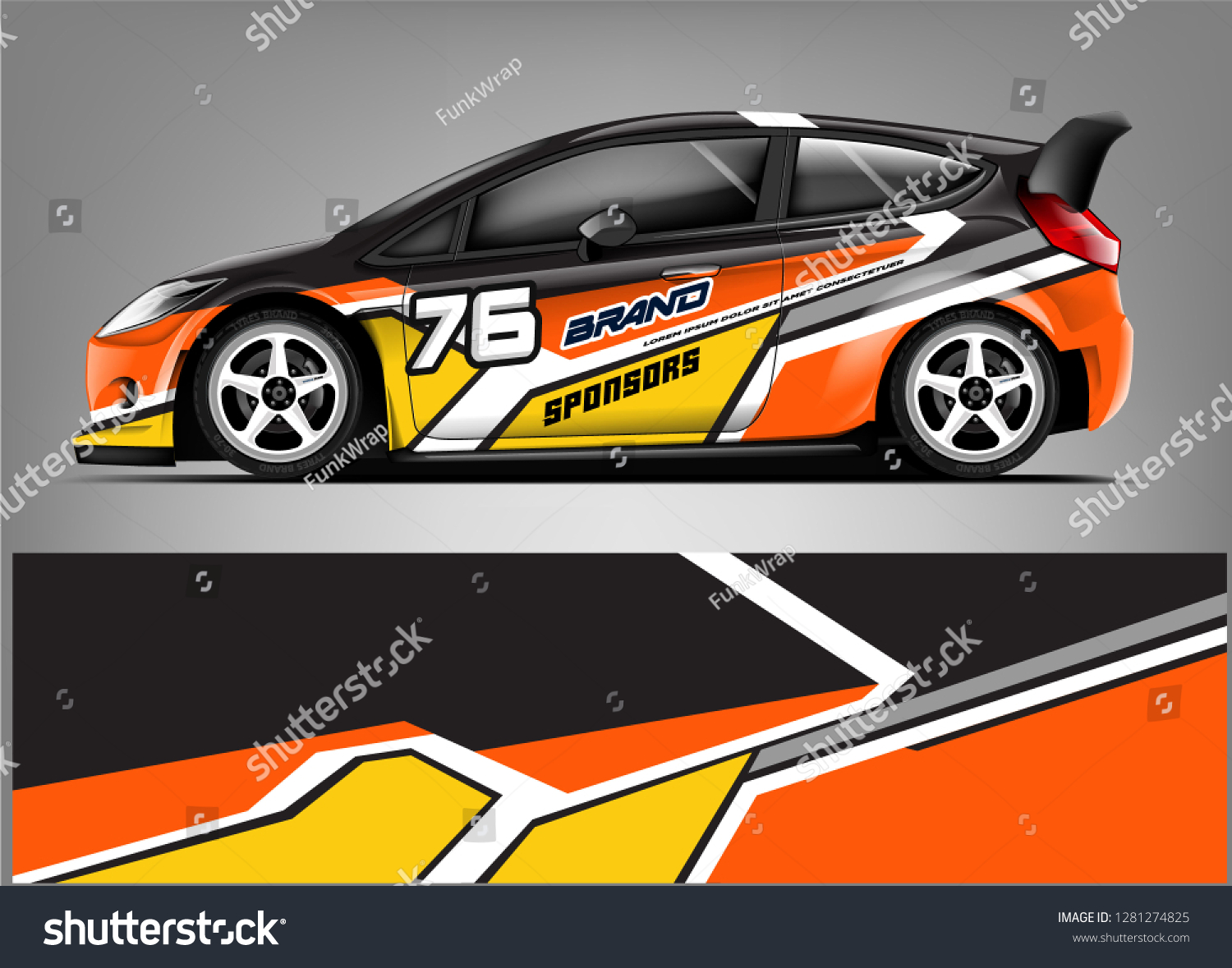 Rally car wrap vector designs. abstract livery for vehicle vinyl branding background