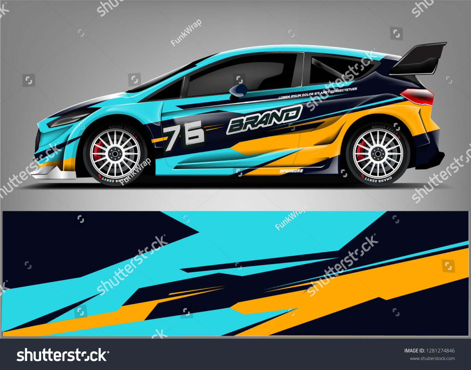 Rally car wrap vector designs. abstract livery for vehicle vinyl branding background