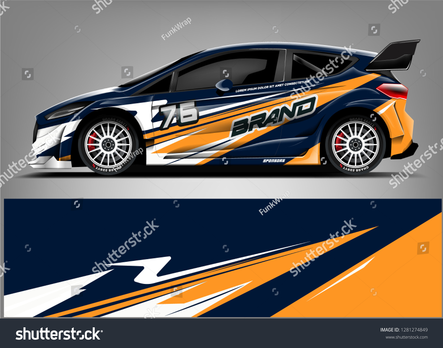 Rally car wrap vector designs. abstract livery for vehicle vinyl branding background