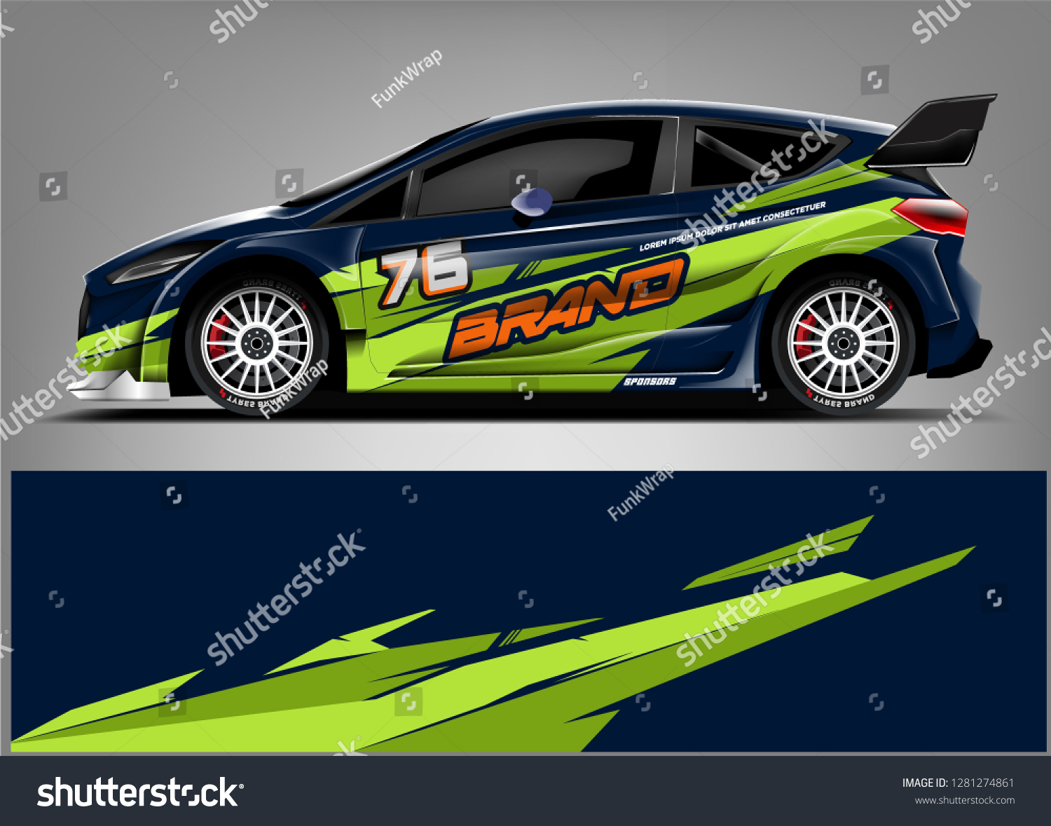 Rally car wrap vector designs. abstract livery for vehicle vinyl branding background