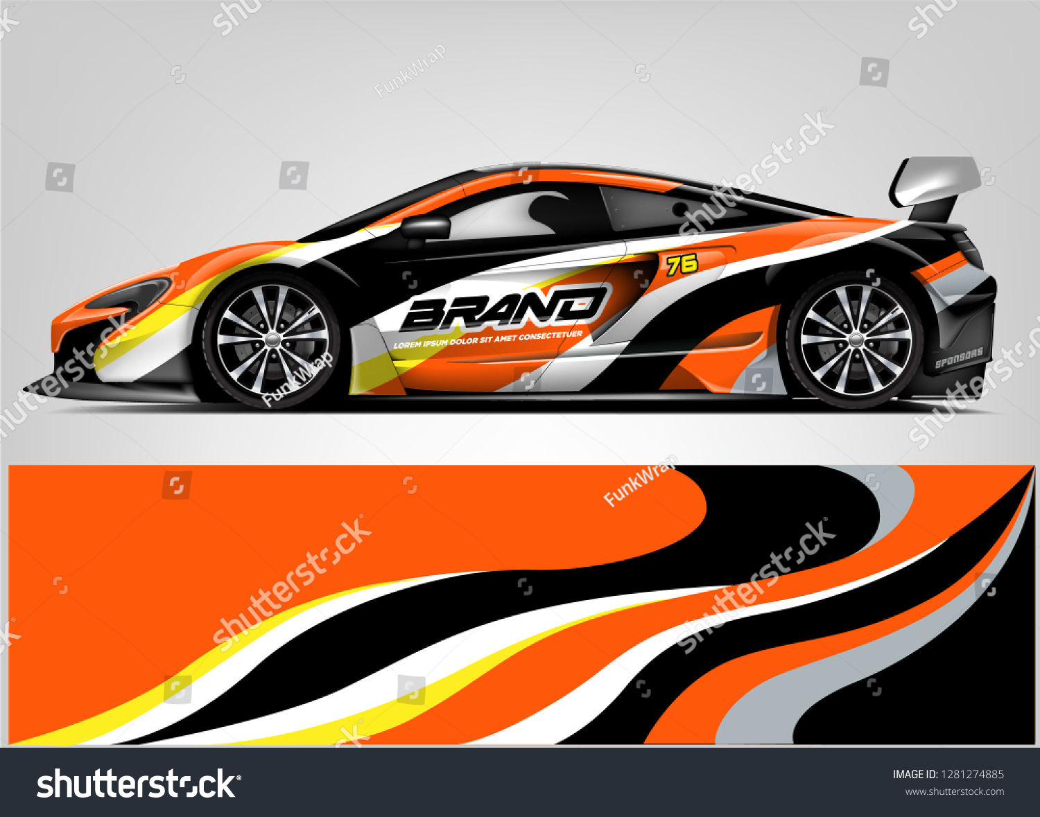 Rally car wrap vector designs. abstract livery for vehicle vinyl branding background