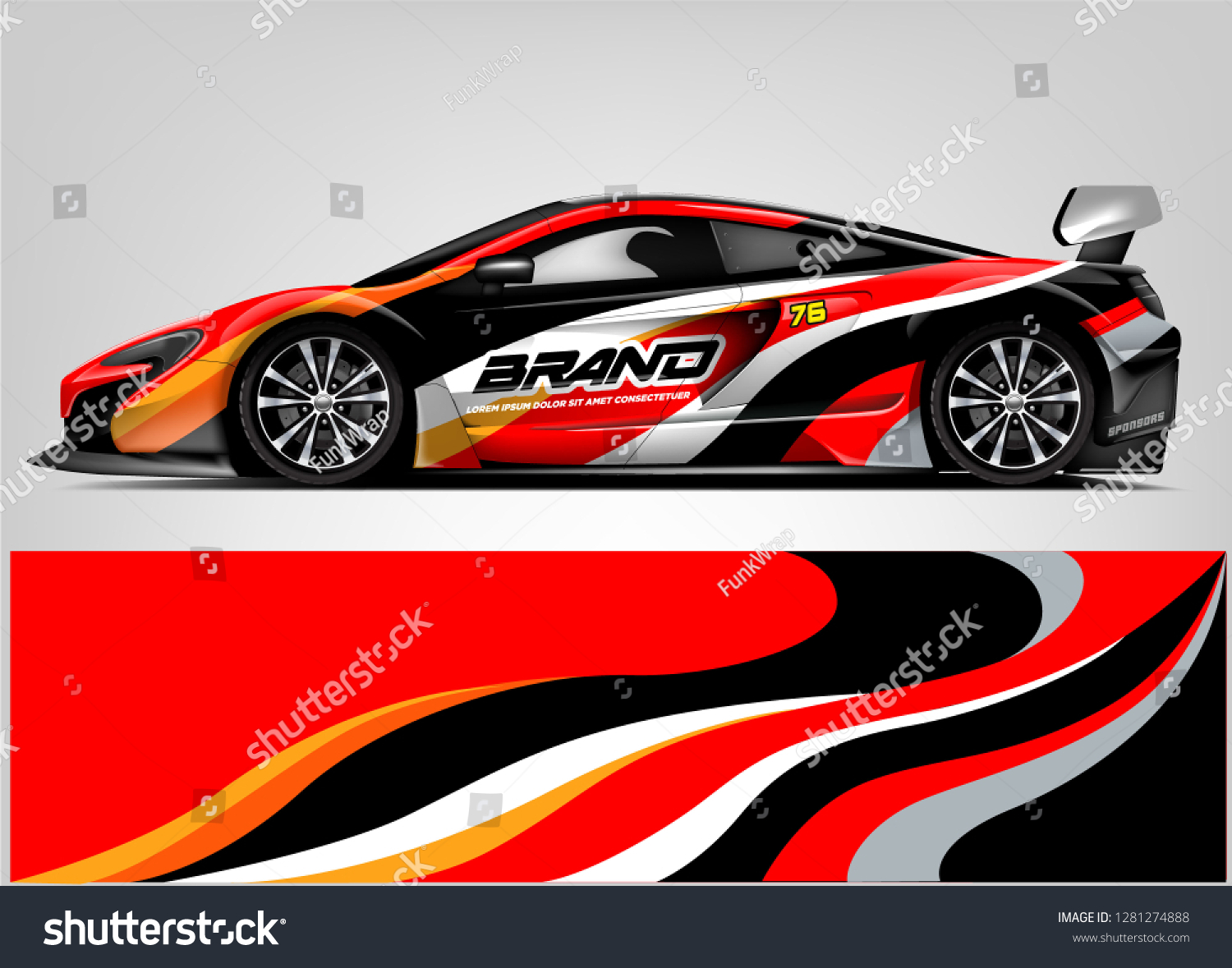 Rally car wrap vector designs. abstract livery for vehicle vinyl branding background