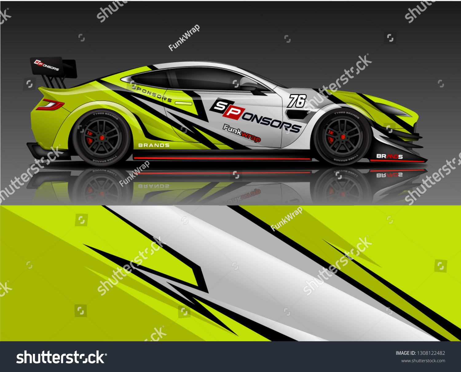 Racing Car Wrap design. Sport car livery design.