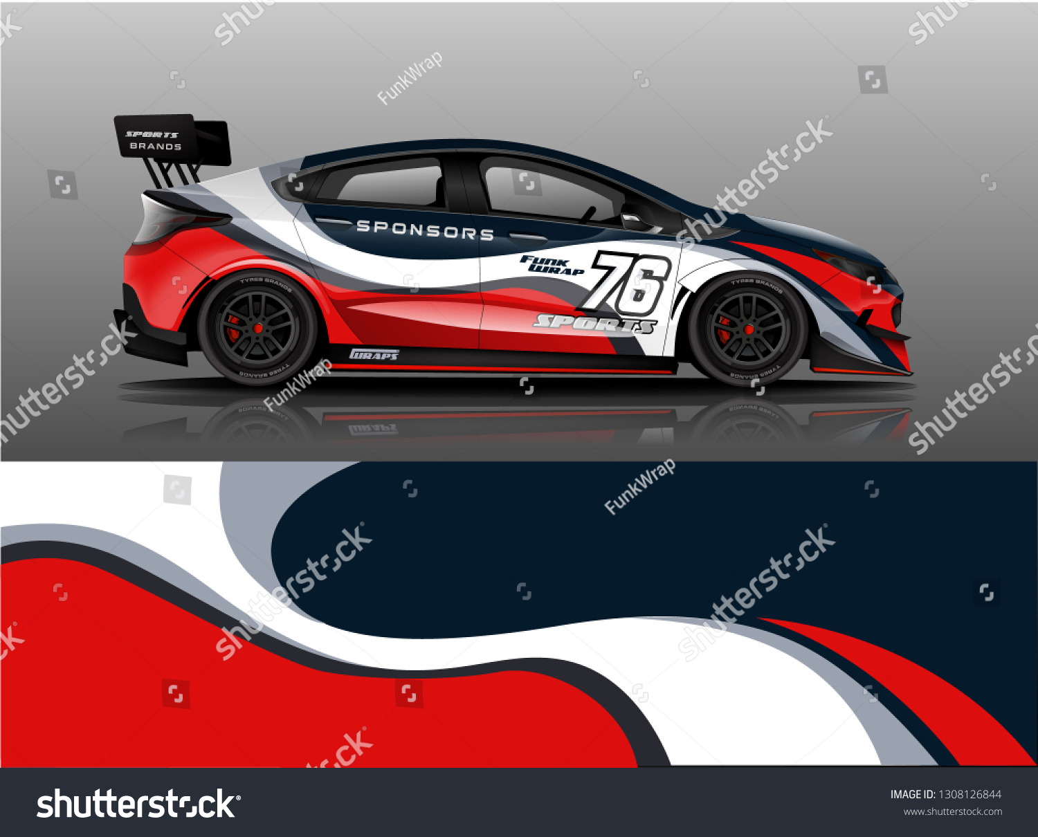 Racing Car Wrap livery design. Sportcar livery design for sticker, decal, and wrap. vector eps format