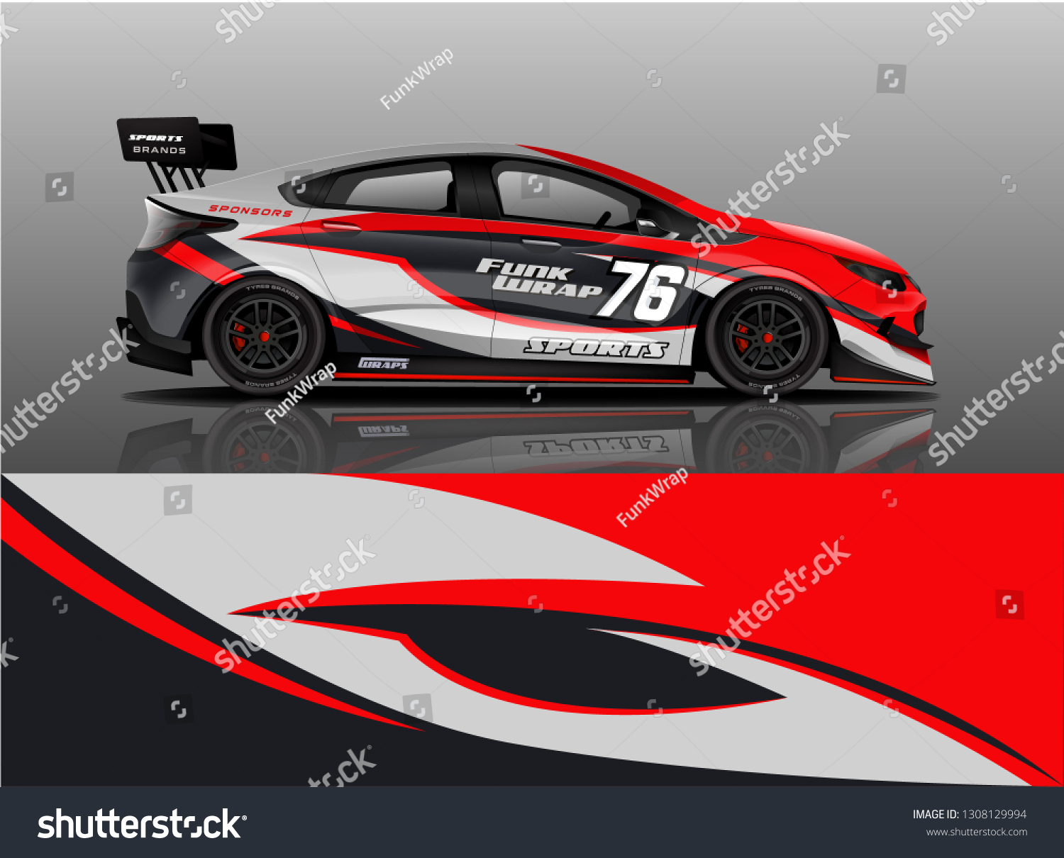 Racing Car Wrap Livery Design. Sport car livery design in vector eps format ready for decal sticker and wrap