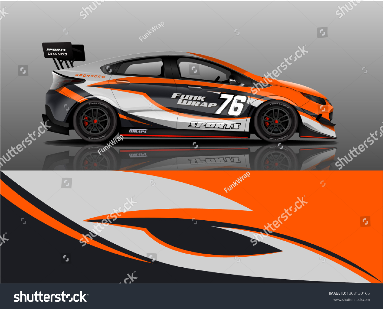 Racing Car Wrap Livery Design. Sport car livery design in vector eps format ready for decal sticker and wrap