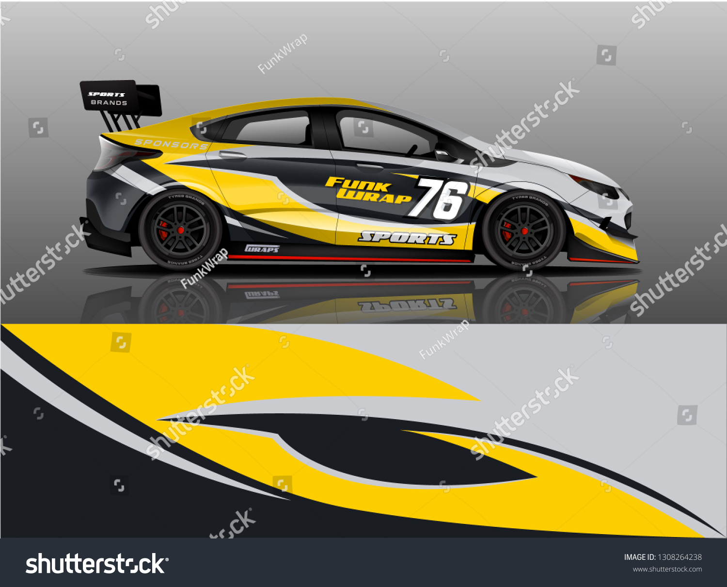 Car Wrap Livery Design. Sport car livery design in vector eps format ready for decal sticker and wrap