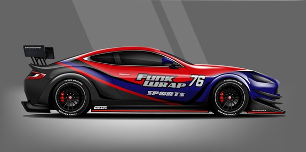 Car decal wrap design vector. Graphic abstract stripe racing background kit designs for vehicle, race car, rally, adventure and livery - Vector