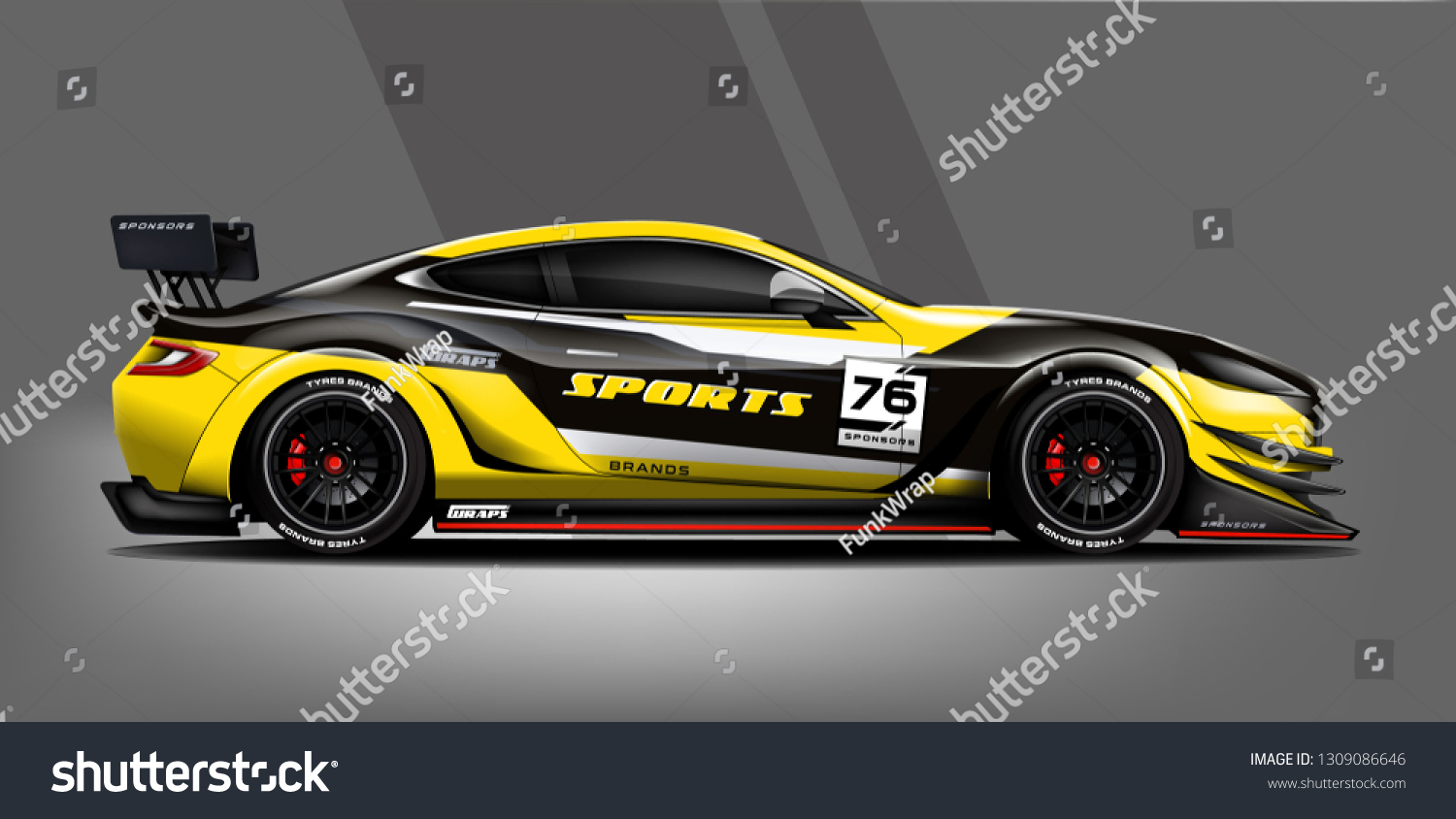 Car decal wrap design vector. Graphic abstract stripe racing background kit designs for vehicle, race car, rally, adventure and livery - Vector