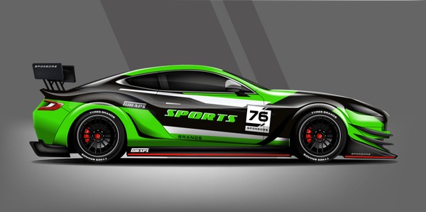 Car decal wrap design vector. Graphic abstract stripe racing background kit designs for vehicle, race car, rally, adventure and livery - Vector