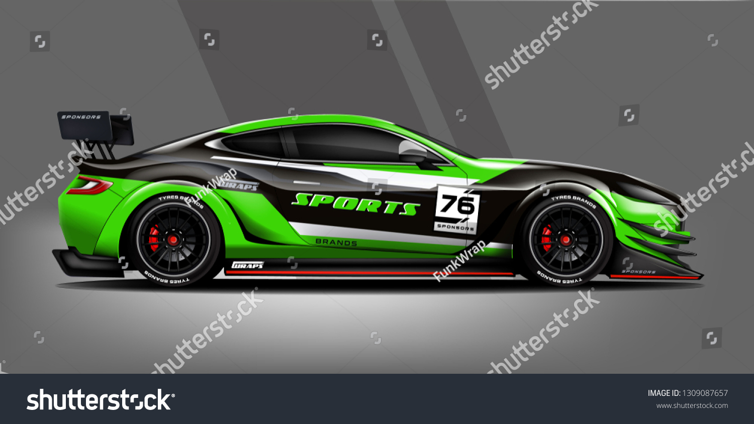 Car decal wrap design vector. Graphic abstract stripe racing background kit designs for vehicle, race car, rally, adventure and livery - Vector
