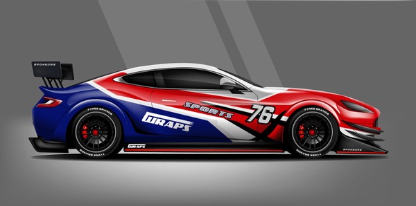 Racing car decal wrap vector designs. Truck and cargo van decal, company , rally, drift . Graphic abstract stripe racing background