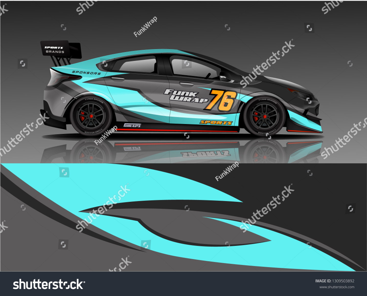 Racing car decal wrap vector designs. Truck and cargo van decal, company , rally, drift . Graphic abstract stripe racing background