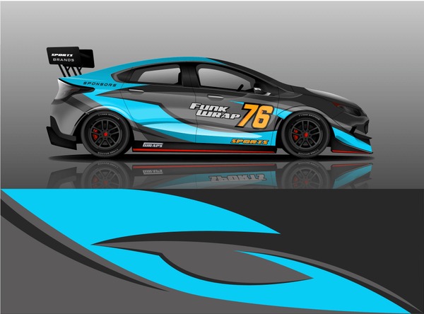 Racing car decal wrap vector designs. Truck and cargo van decal, company , rally, drift . Graphic abstract stripe racing background