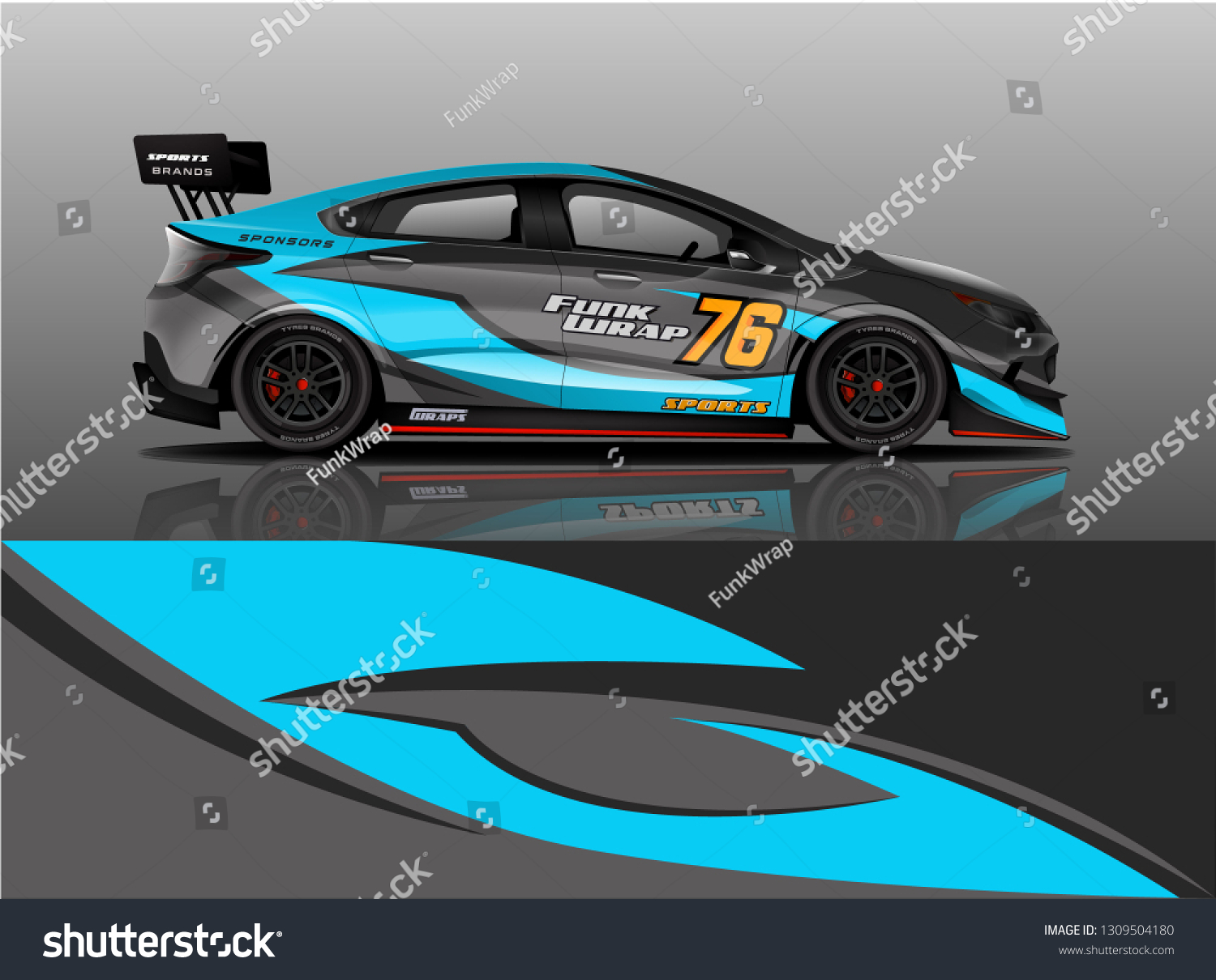 Racing car decal wrap vector designs. Truck and cargo van decal, company , rally, drift . Graphic abstract stripe racing background