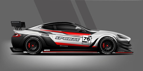 Sport Car wrap livery design. vector eps 10. design included