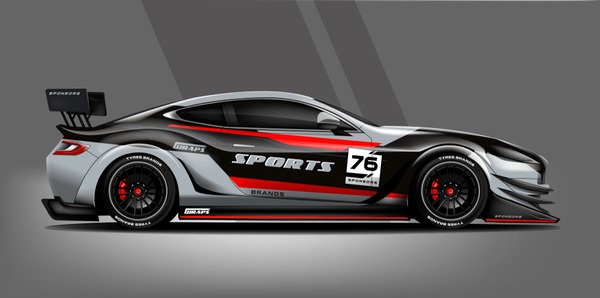 Sport Car wrap livery design. vector eps 10. design included