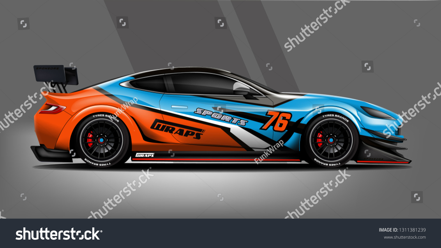 Sport Car wrap livery design. vector eps 10. design included