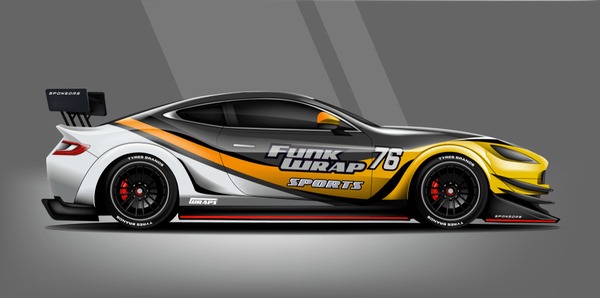 Sport Car wrap livery design. vector eps 10. design included