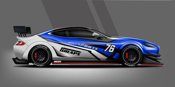 Sport Car wrap livery design. vector eps 10. design included