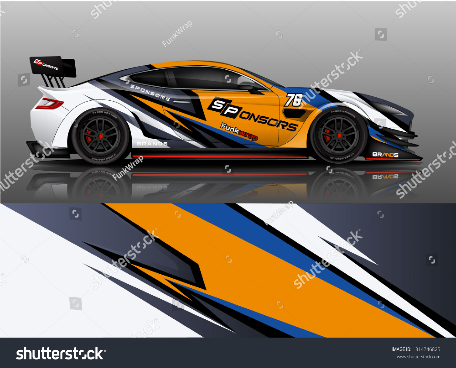 Racing car decal wrap vector designs. Truck and cargo van decal, company , rally, drift . Graphic abstract stripe racing background