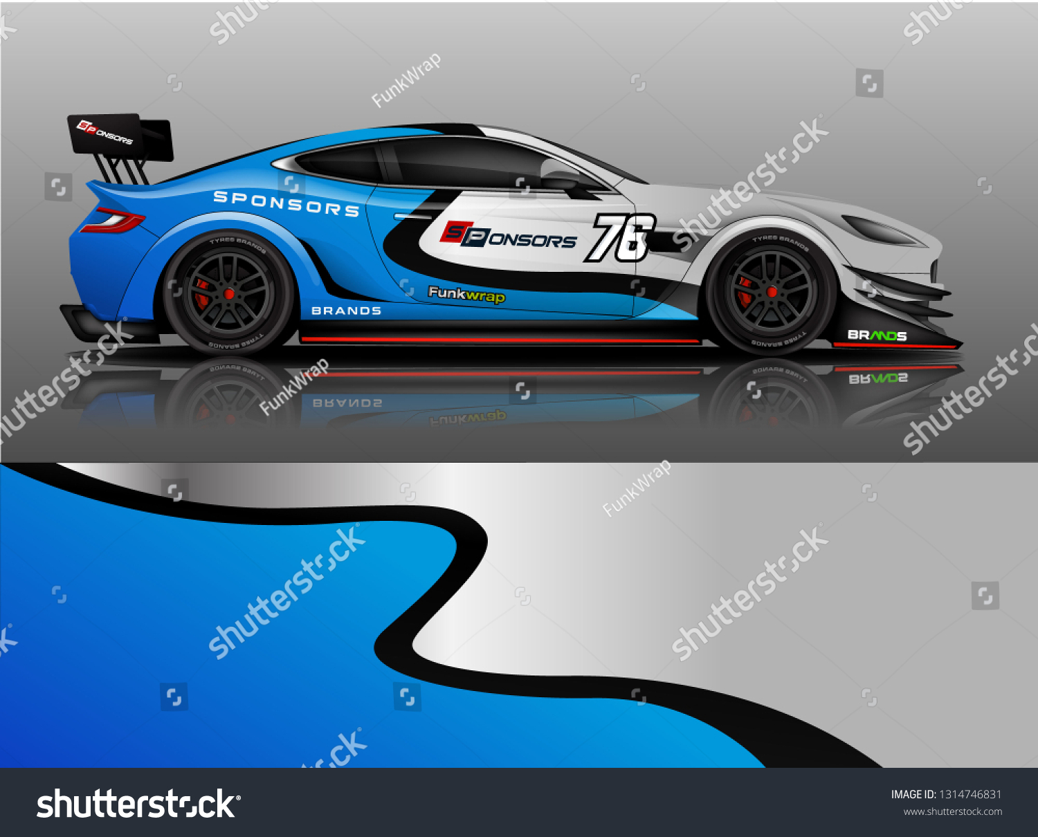 Racing car decal wrap vector designs. Truck and cargo van decal, company , rally, drift . Graphic abstract stripe racing background