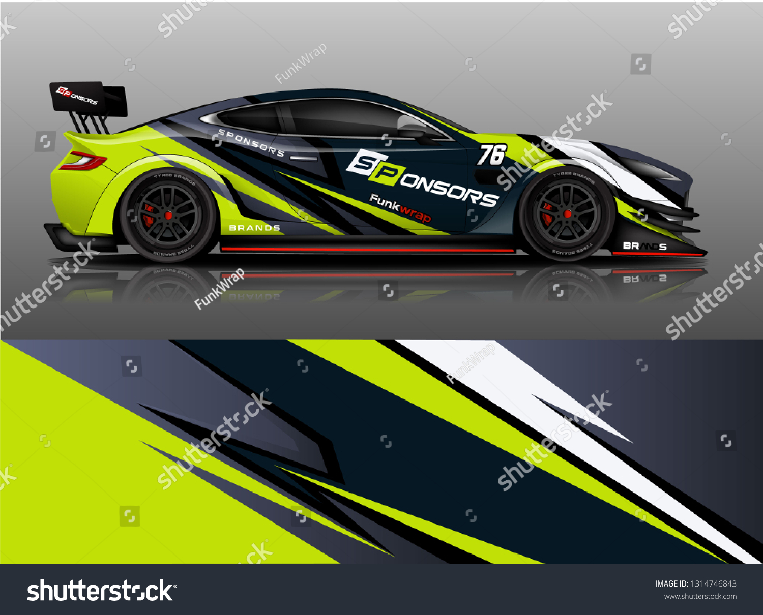 Racing car decal wrap vector designs. Truck and cargo van decal, company , rally, drift . Graphic abstract stripe racing background