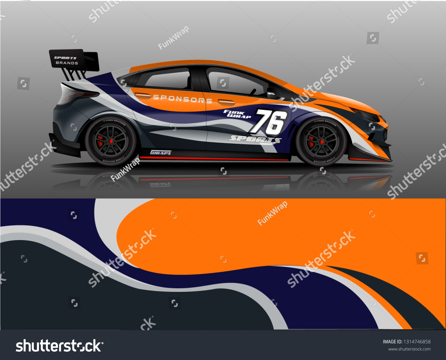 Racing car decal wrap vector designs. Truck and cargo van decal, company , rally, drift . Graphic abstract stripe racing background