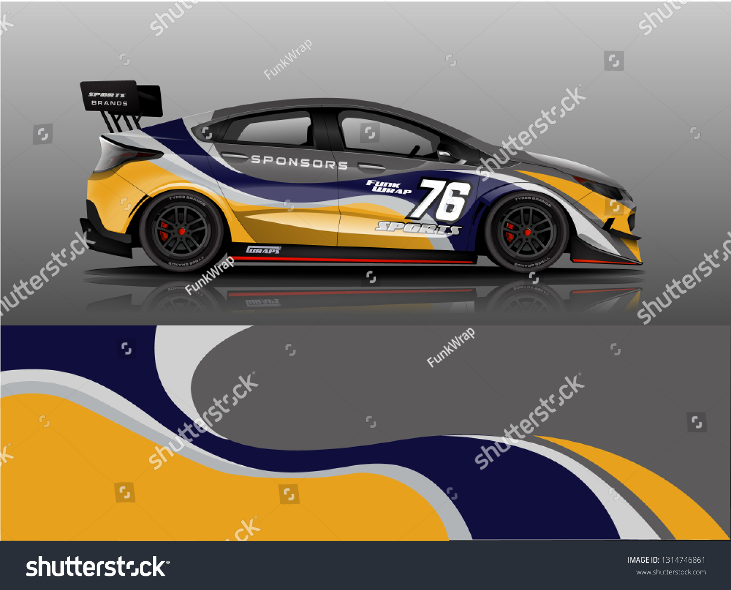 Racing car decal wrap vector designs. Truck and cargo van decal, company , rally, drift . Graphic abstract stripe racing background
