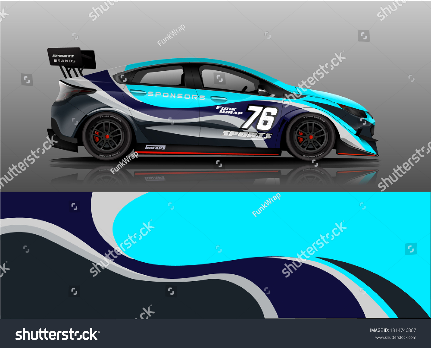 Racing car decal wrap vector designs. Truck and cargo van decal, company , rally, drift . Graphic abstract stripe racing background