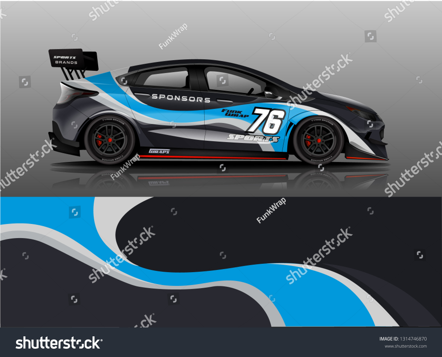 Racing car decal wrap vector designs. Truck and cargo van decal, company , rally, drift . Graphic abstract stripe racing background